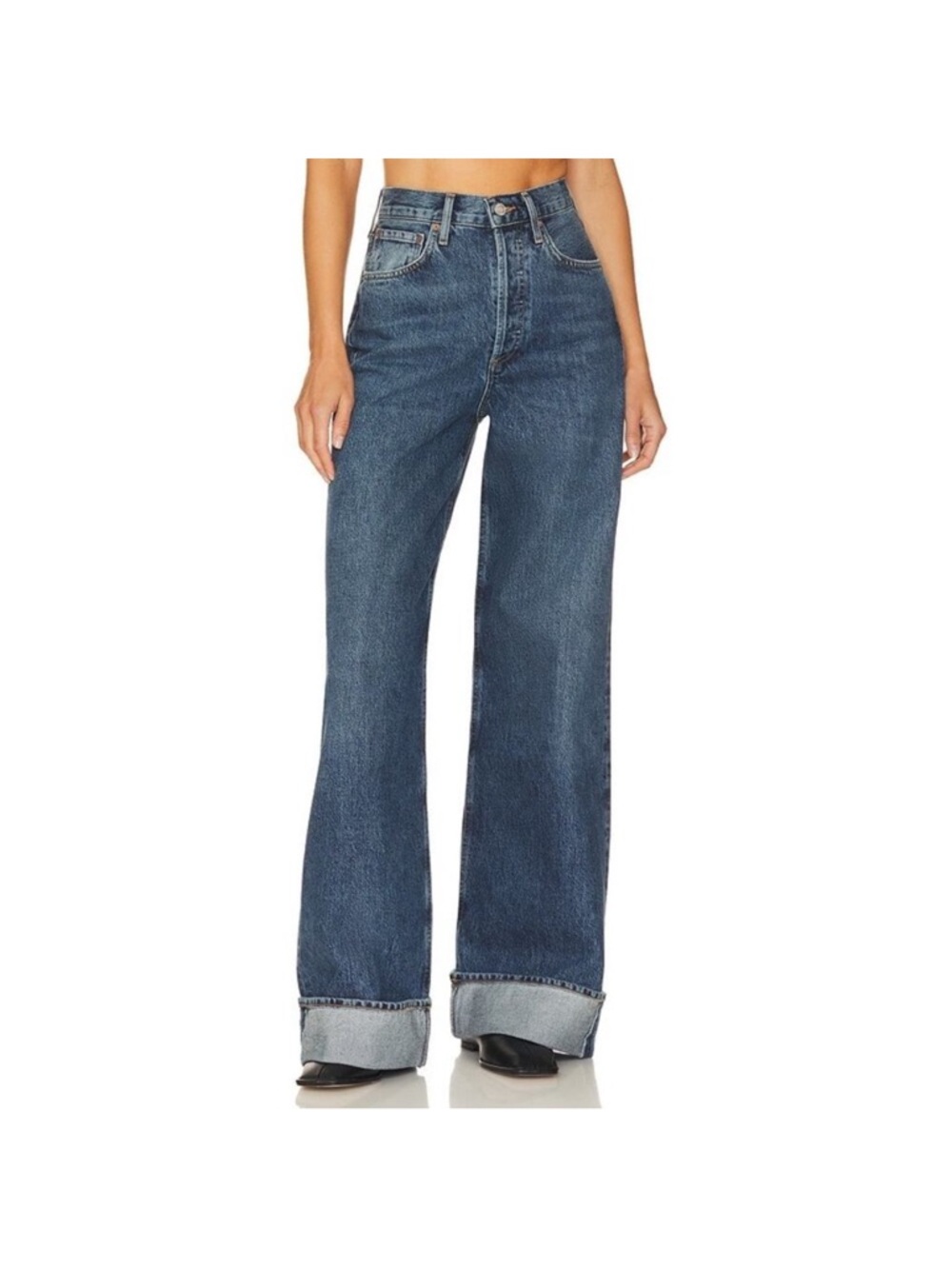 Agolde Dame Wide-Leg cuffed Jeans 29